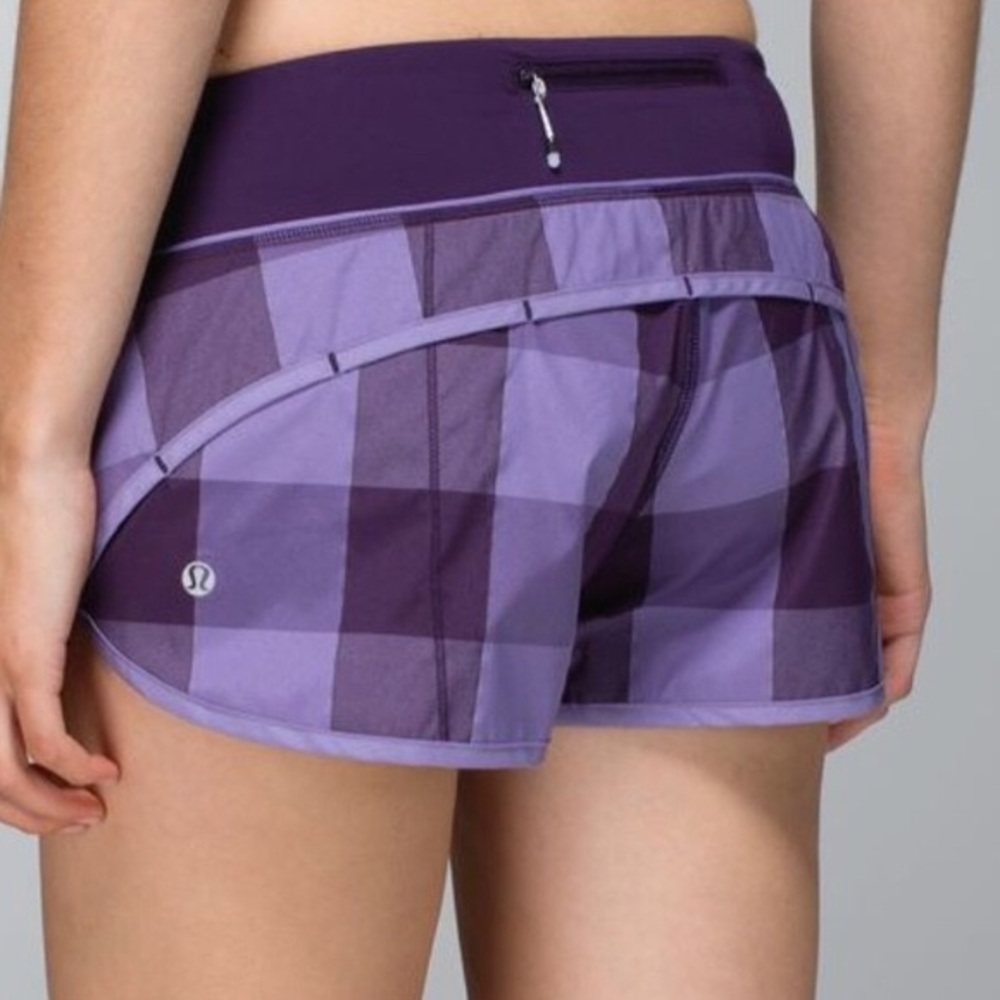 💜Lululemon Plaid or Gingham Speed Shorts💜